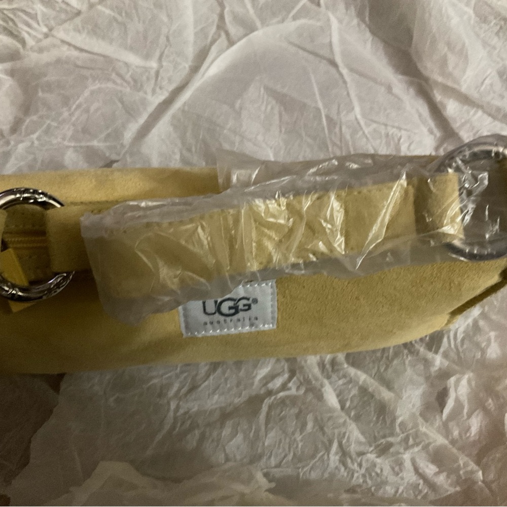Ugg Australia pale yellow suede hobo bag